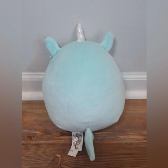 Squishmallows Nyla the Unicorn 8” Blue Turquoise Metallic Sequins Glasses Stuffy - Picture 2 of 2
